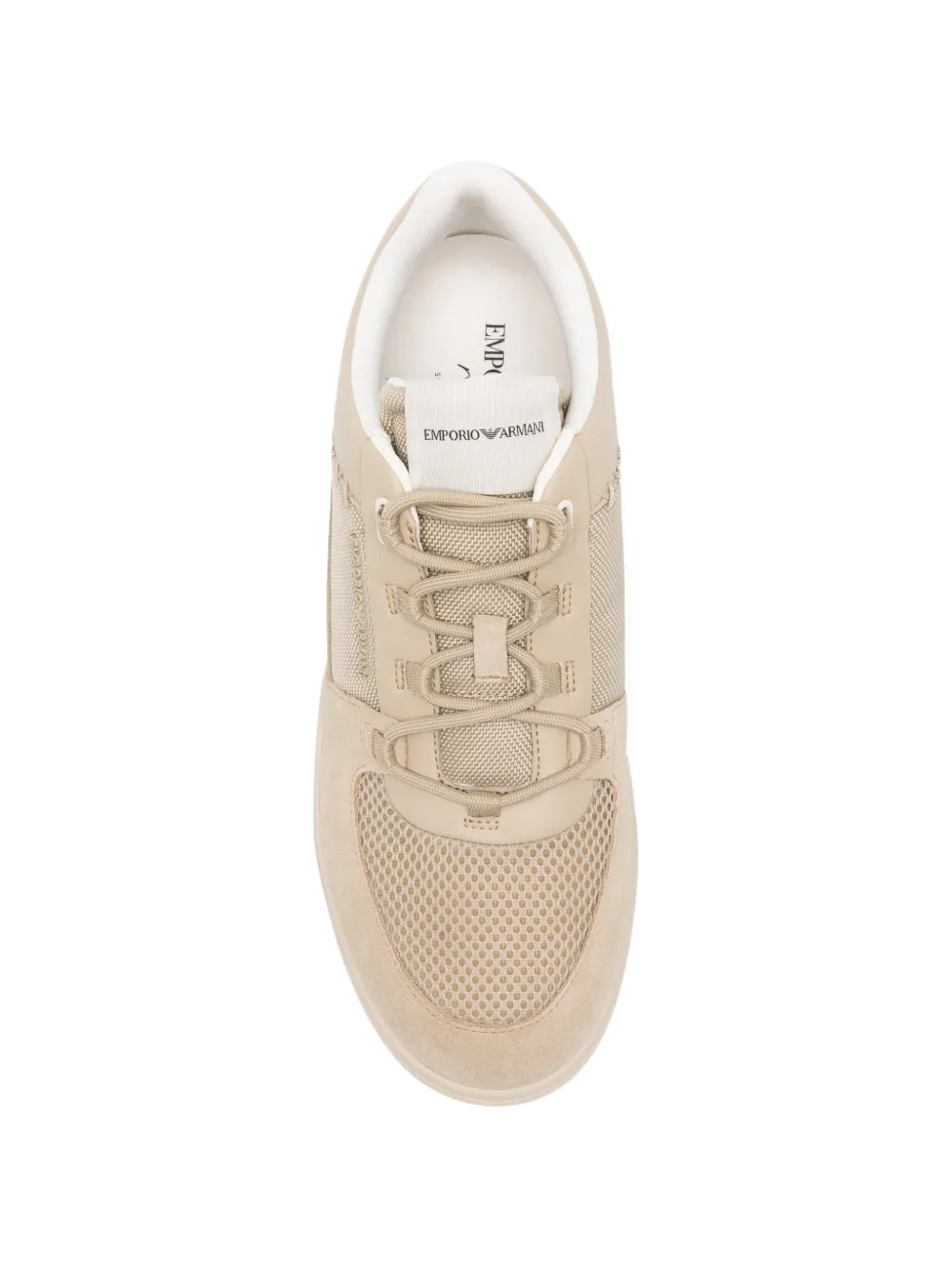 Emporio Armani Sneakers met mesh Beige
