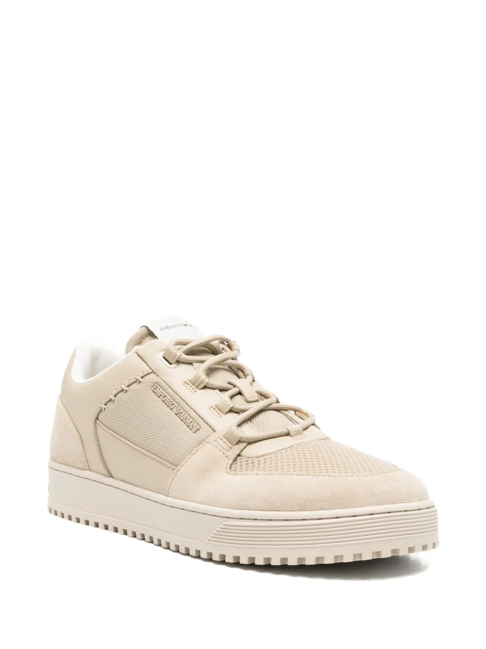 Emporio Armani Sneakers met mesh Beige