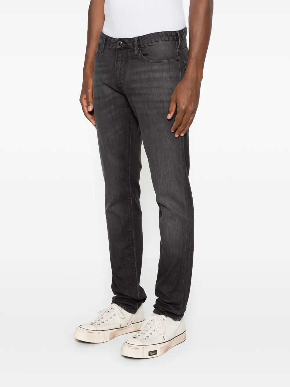 Emporio Armani Jeans met logoplakkaat en vervaagd effect Grijs