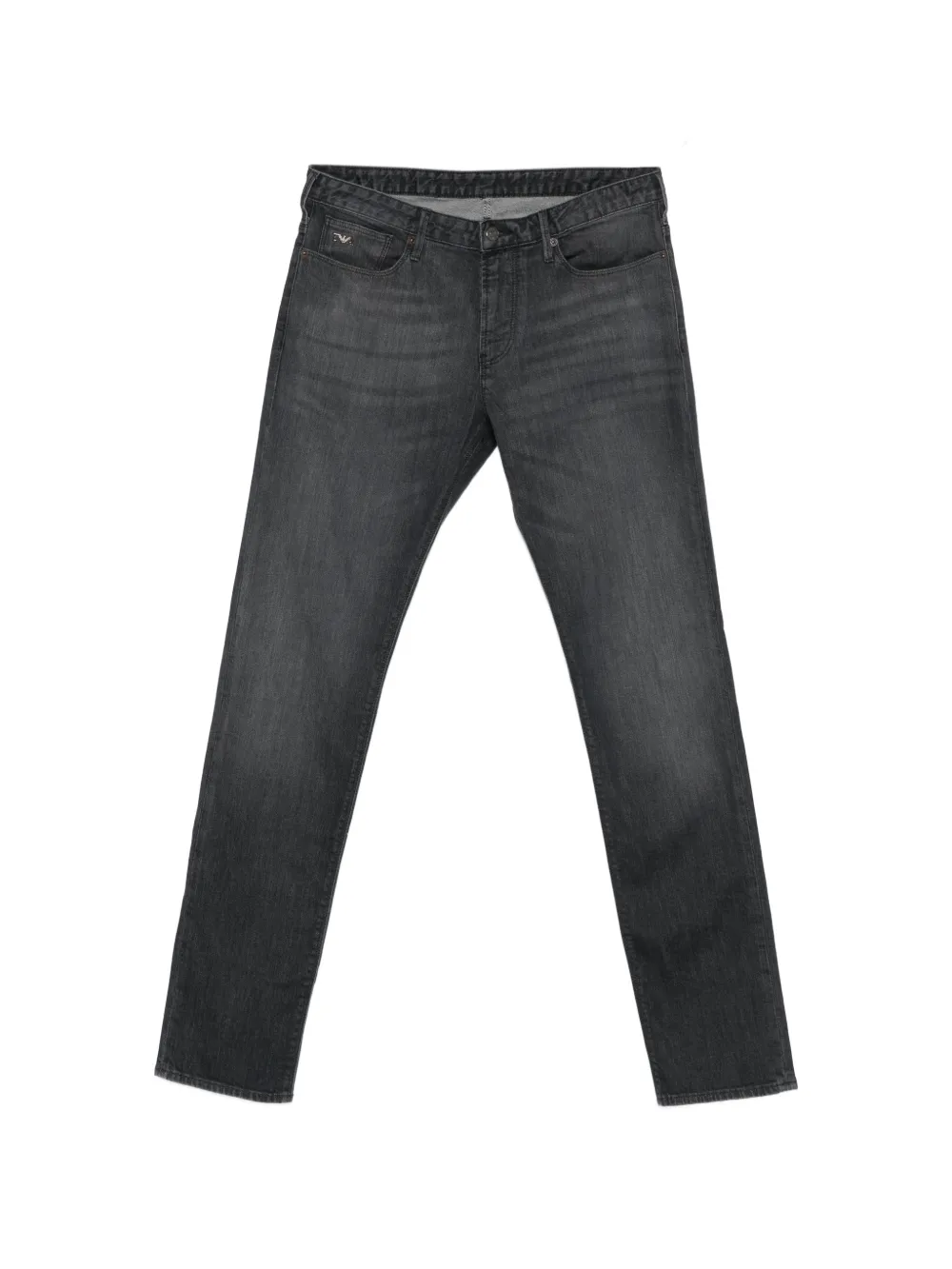 Emporio Armani logo-plaque faded jeans - Grigio