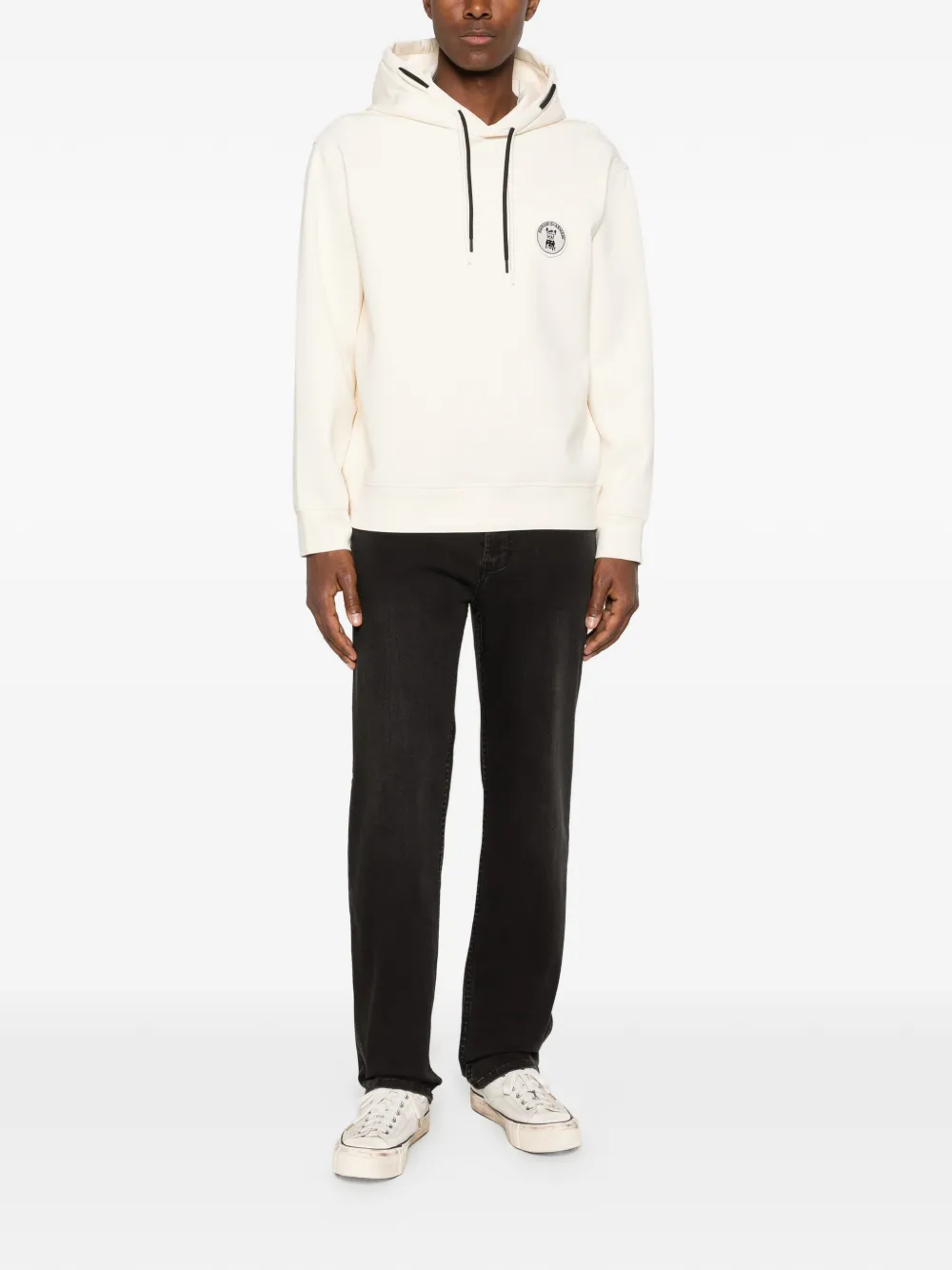 Emporio Armani Straight jeans met logoplakkaat Grijs