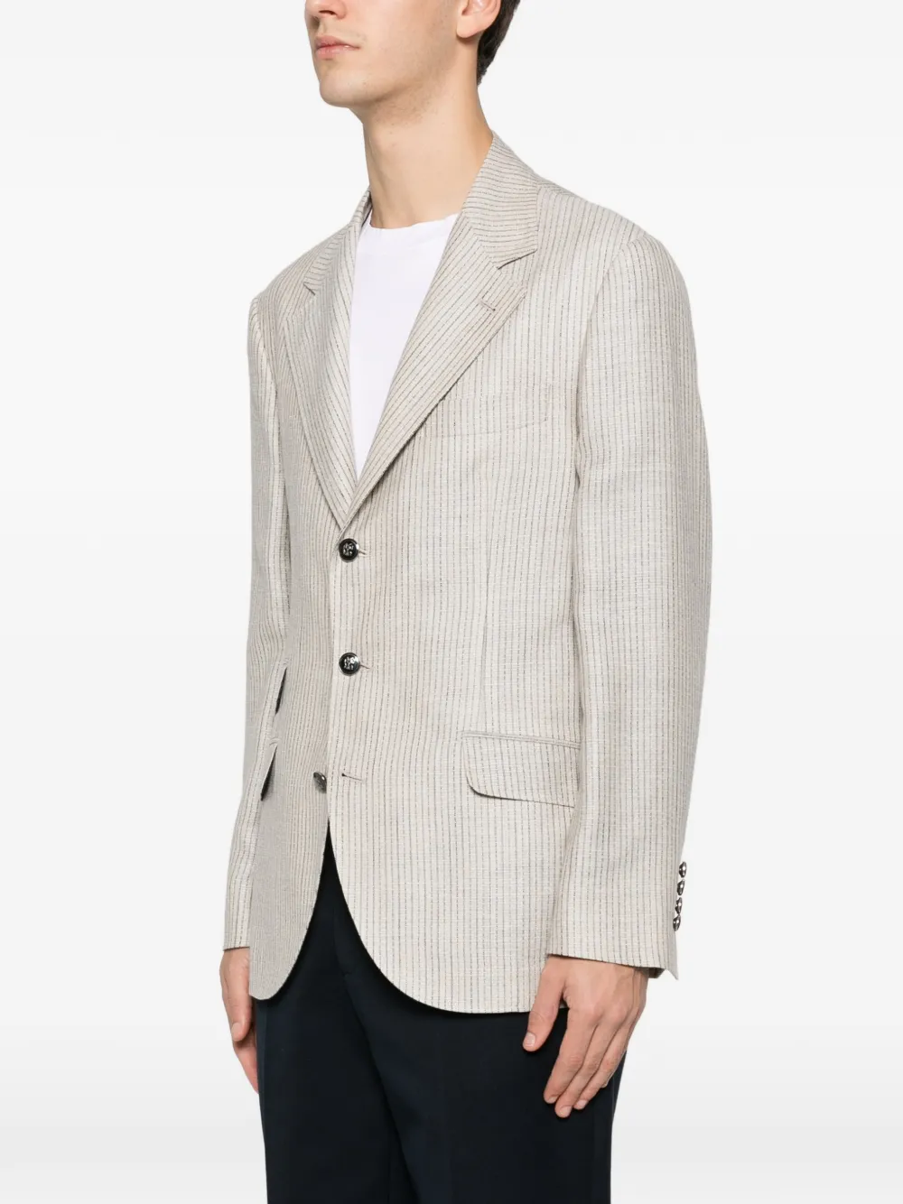 Brunello Cucinelli Gestreepte blazer Beige