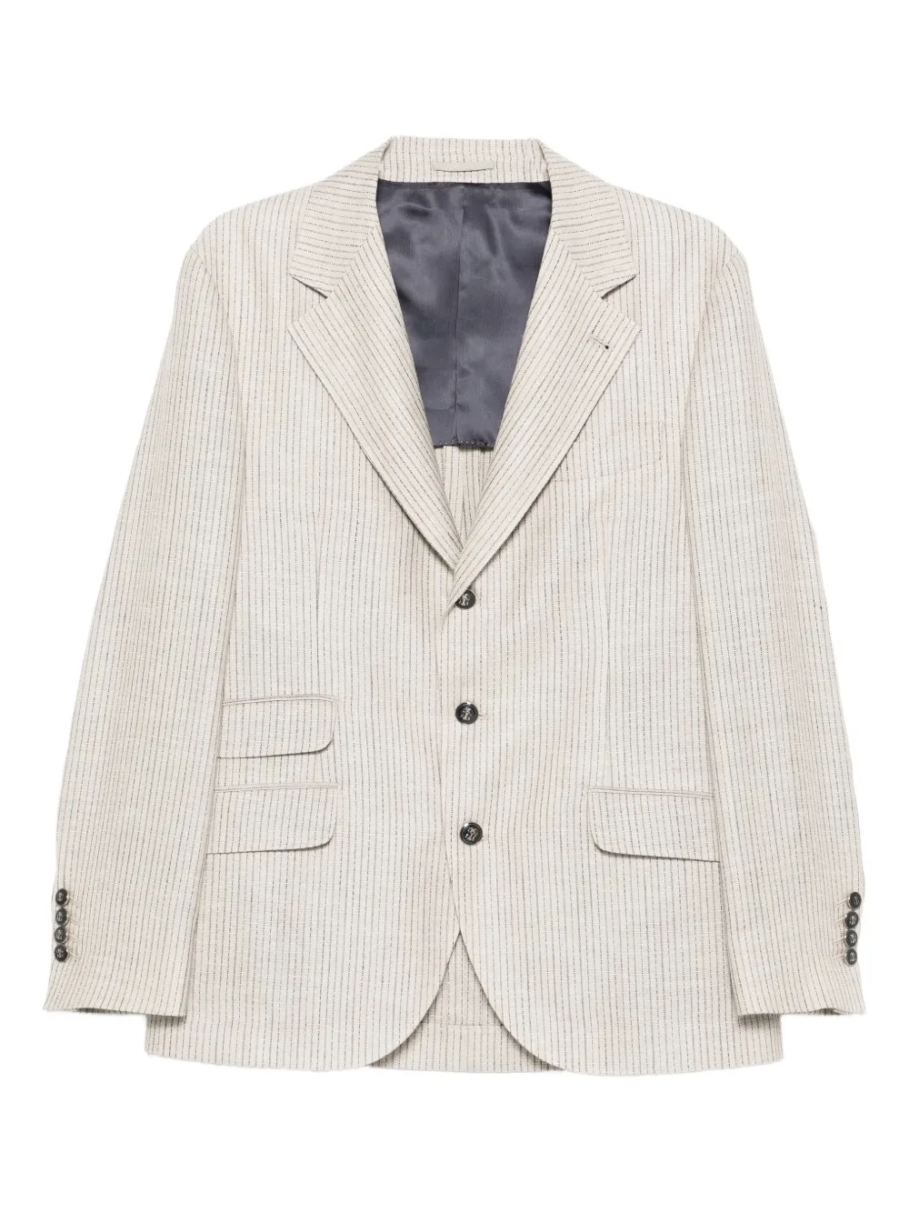 Brunello Cucinelli stripe-pattern blazer | Neutrals | Image 1