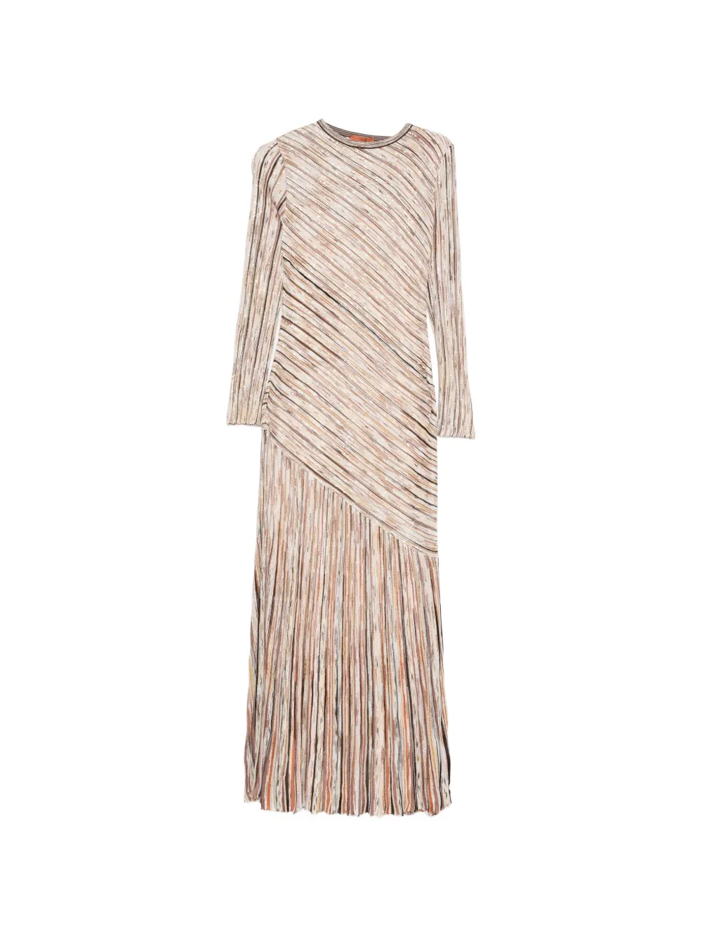 Missoni long-sleeve striped maxi dress - Toni neutri