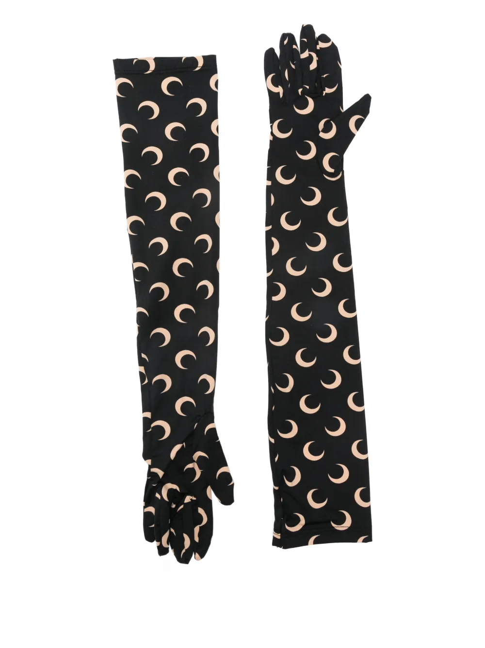 Marine Serre crescent moon print gloves - Zwart