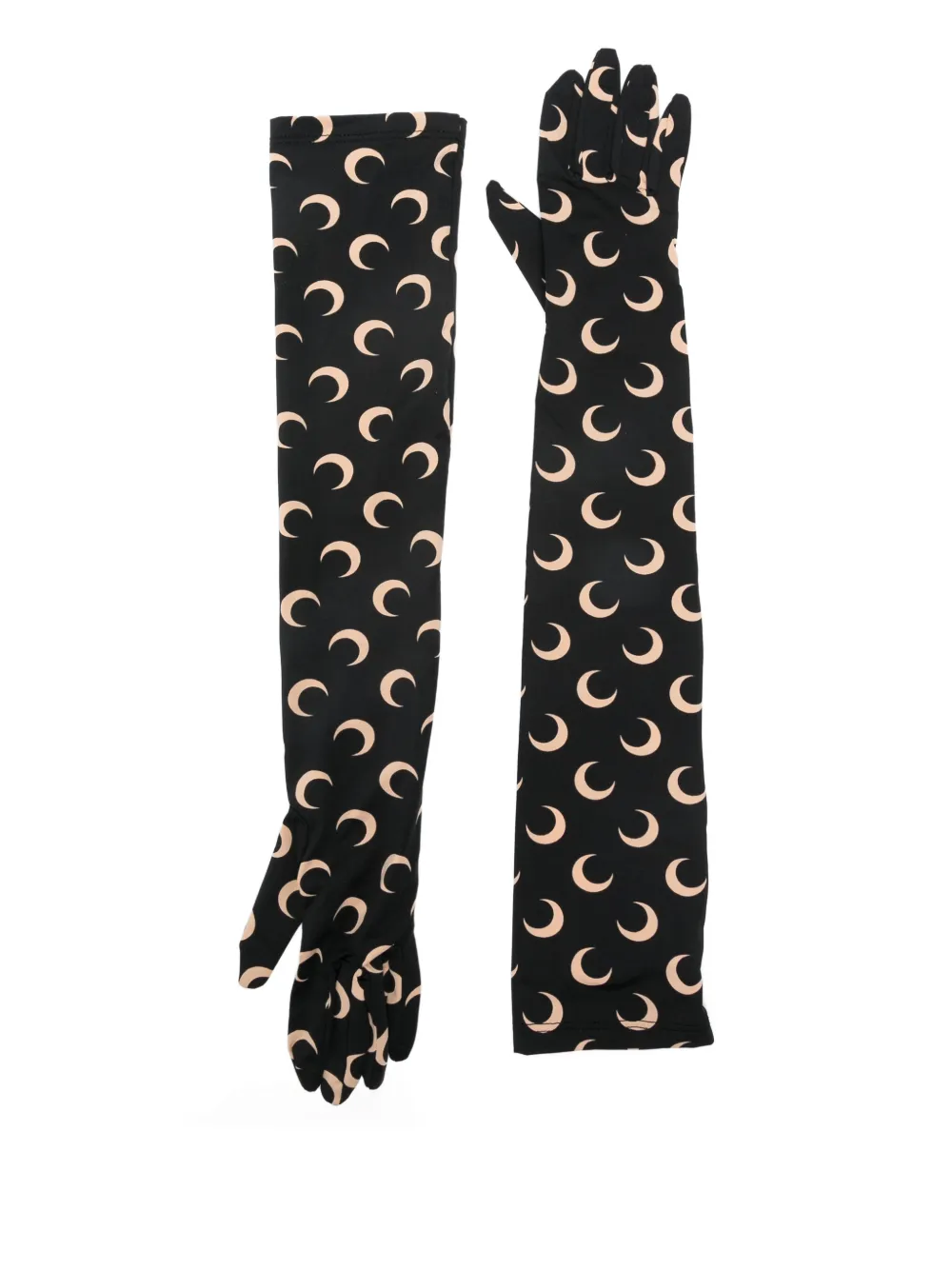 Marine Serre crescent moon print gloves - Nero