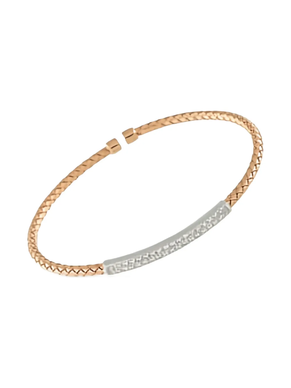 Pre-owned Lb Exclusive 14k Diamond Woven Bracelet In Pink