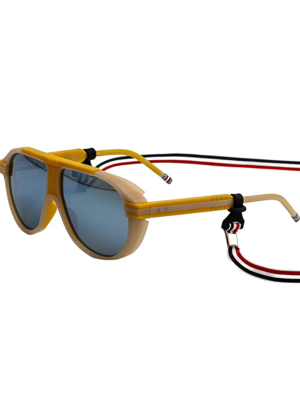 Thom Browne Eyewear Zonnebril met rond montuur Beige