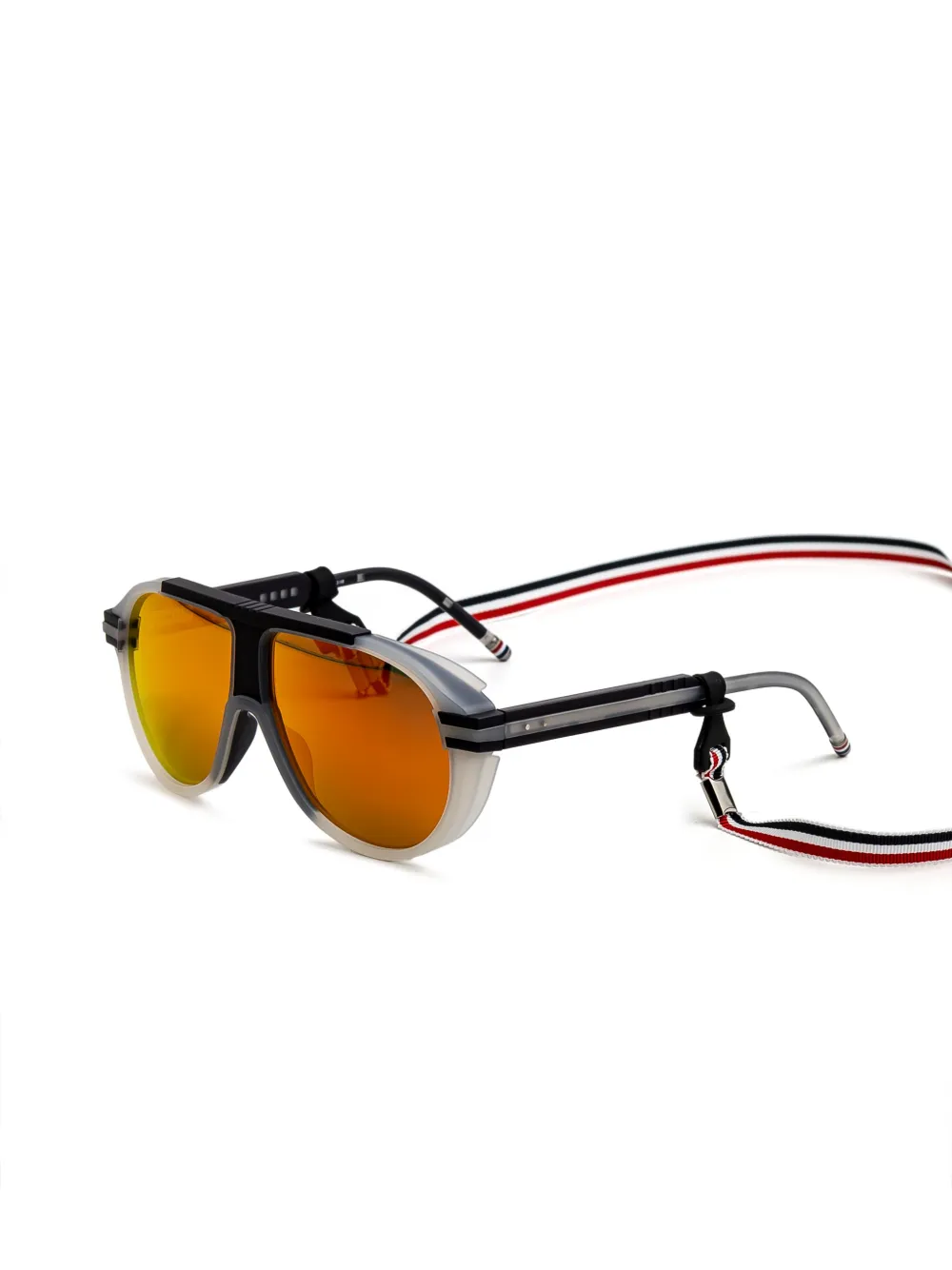 Thom Browne Eyewear Zonnebril met rond montuur Zwart