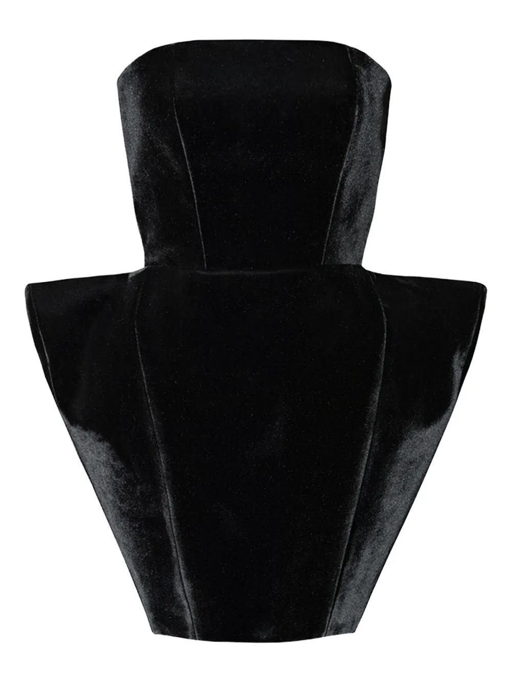 Vestiaire d'un Oiseau Libre robe en velours à design sculpté | noir | Image 1