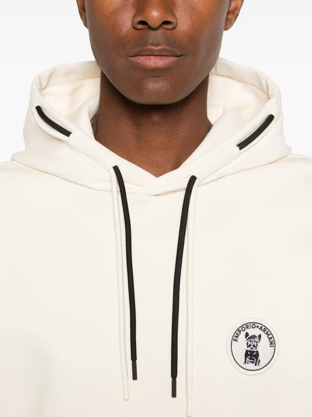 Emporio Armani Hoodie met hondenpatch Beige