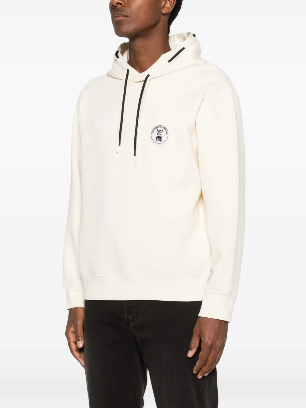 Emporio Armani Hoodie met hondenpatch Beige
