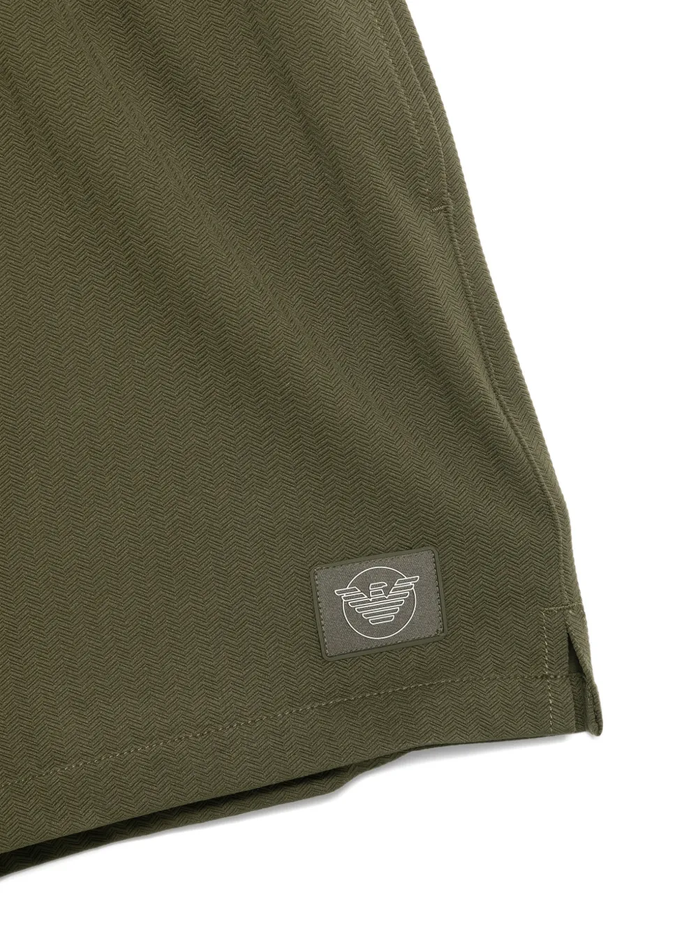 Emporio Armani Zwembroek met visgraatpatroon en logo Groen