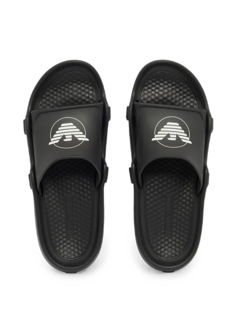 Emporio Armani logo-print slip-on sandals Zwart