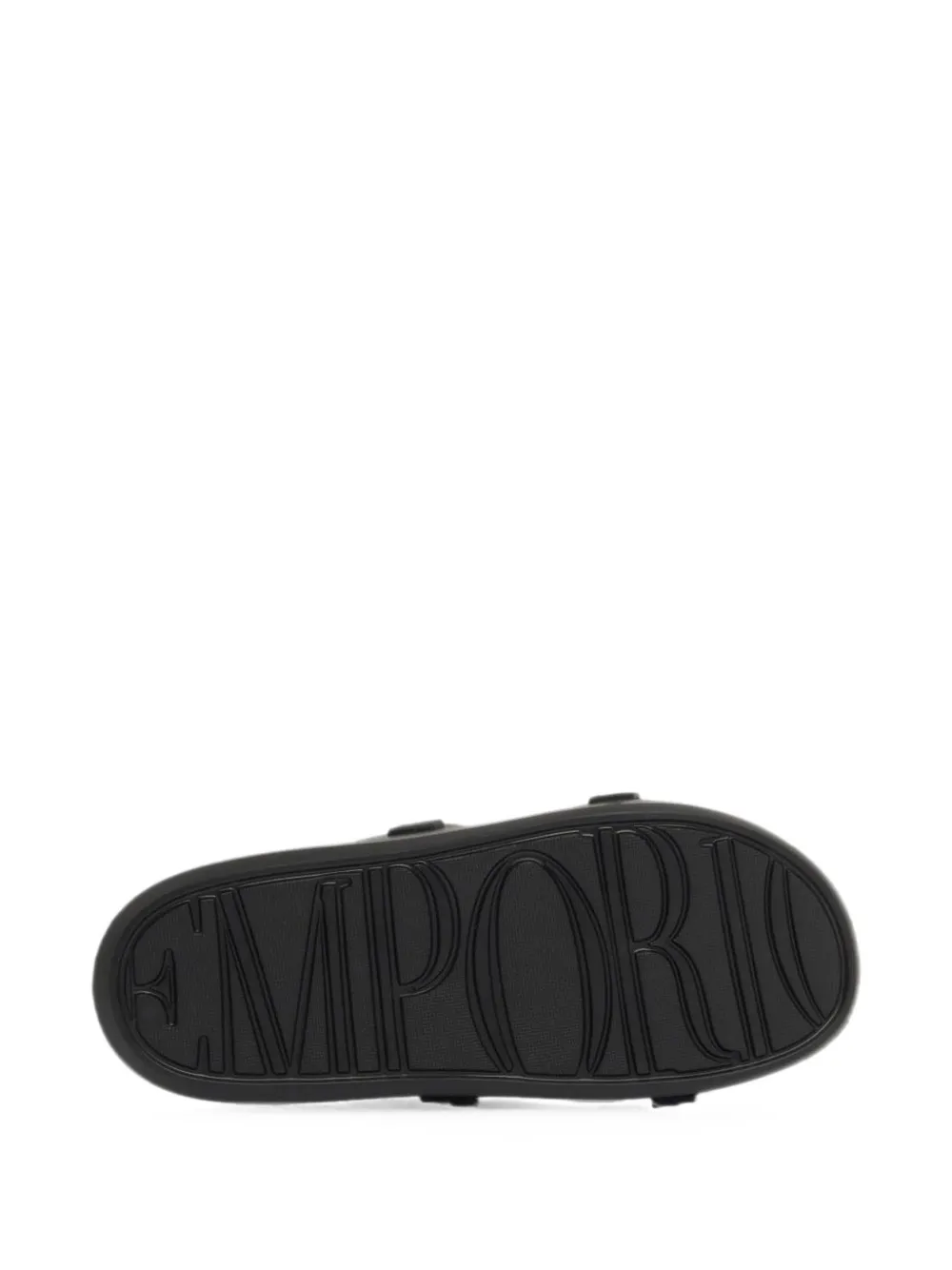 Emporio Armani logo-print slip-on sandals Zwart