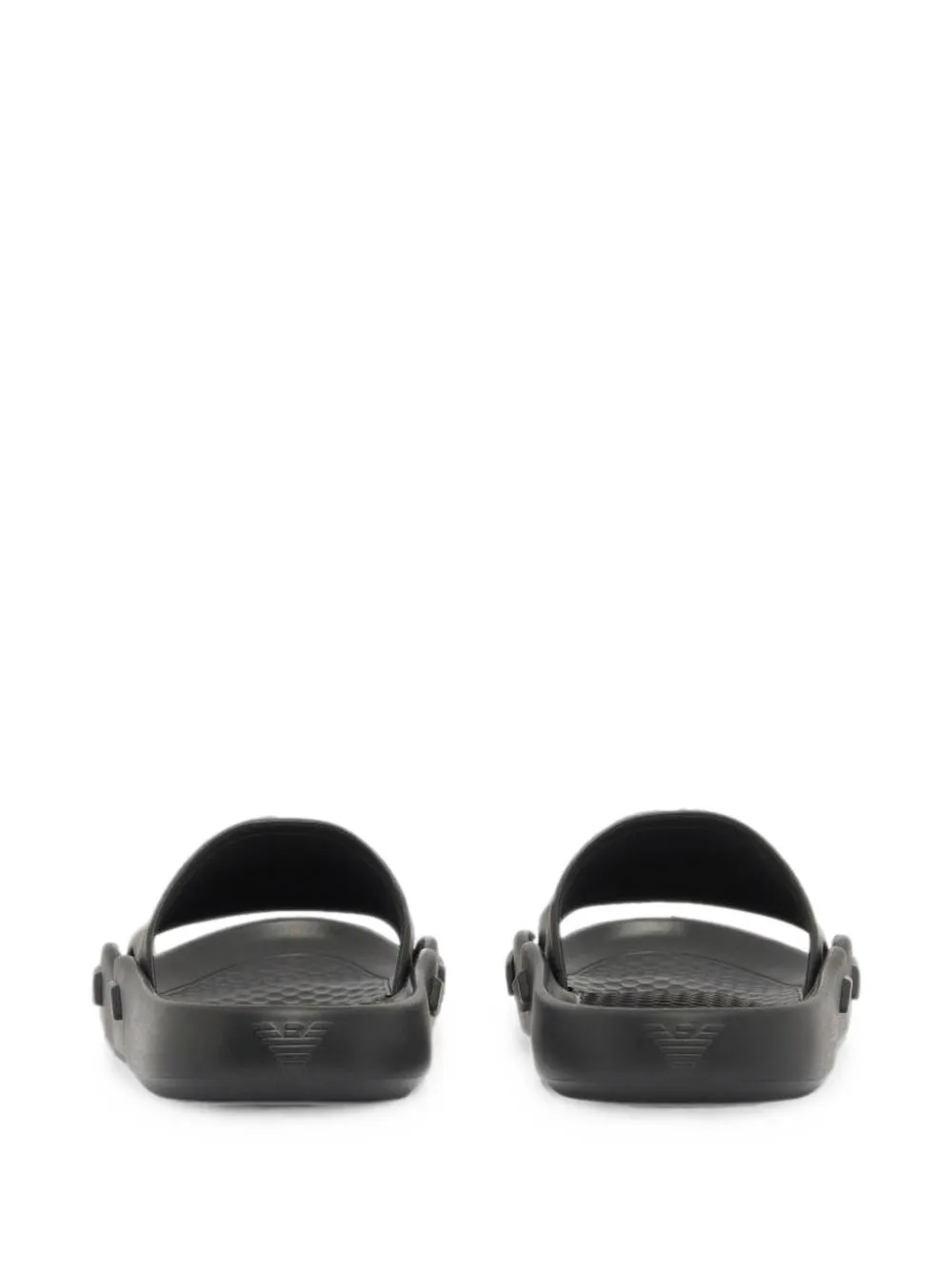 Emporio Armani logo-print slip-on sandals Zwart