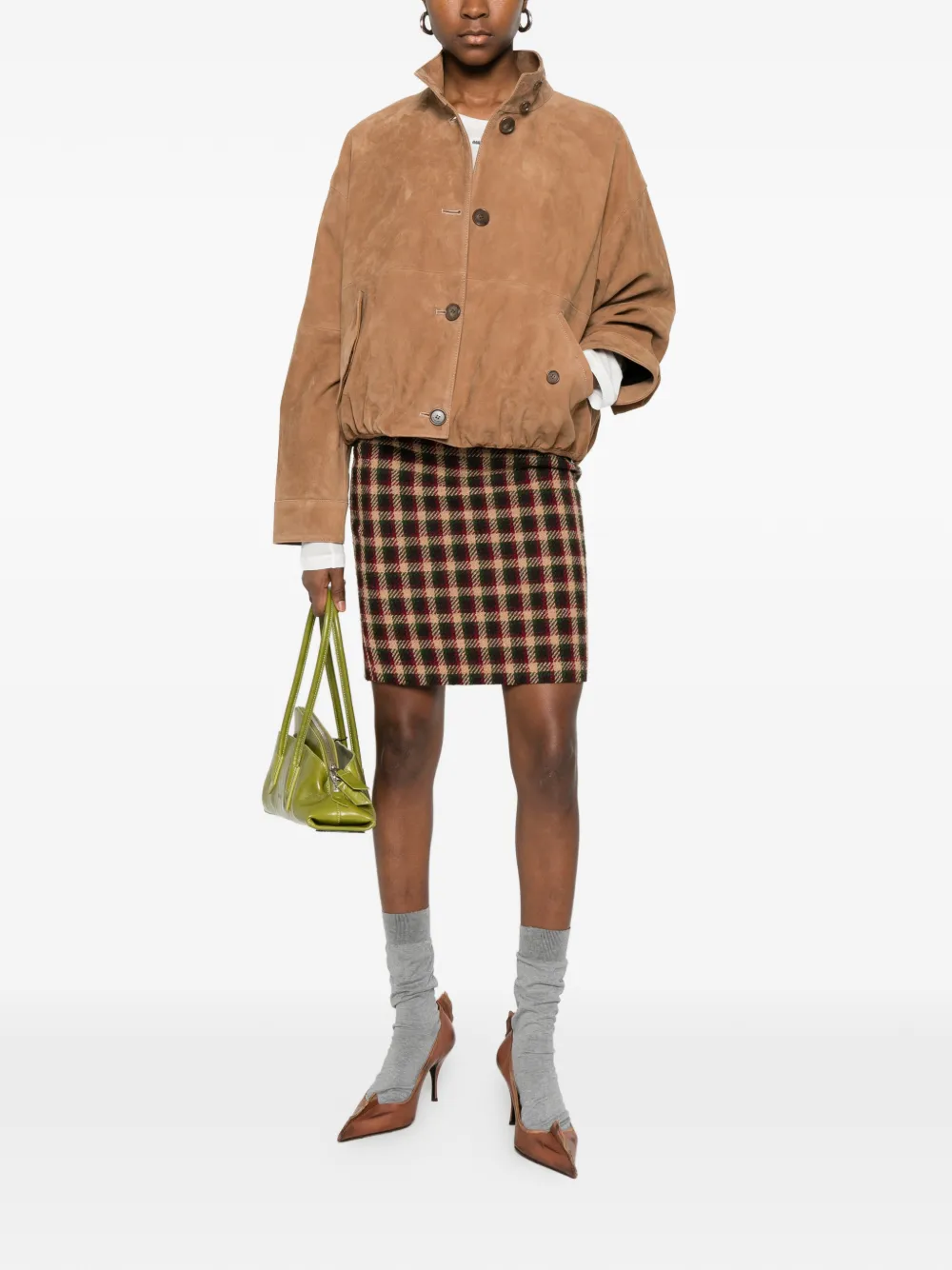 Valentino Pre-Owned 1908s geruite rok - Beige