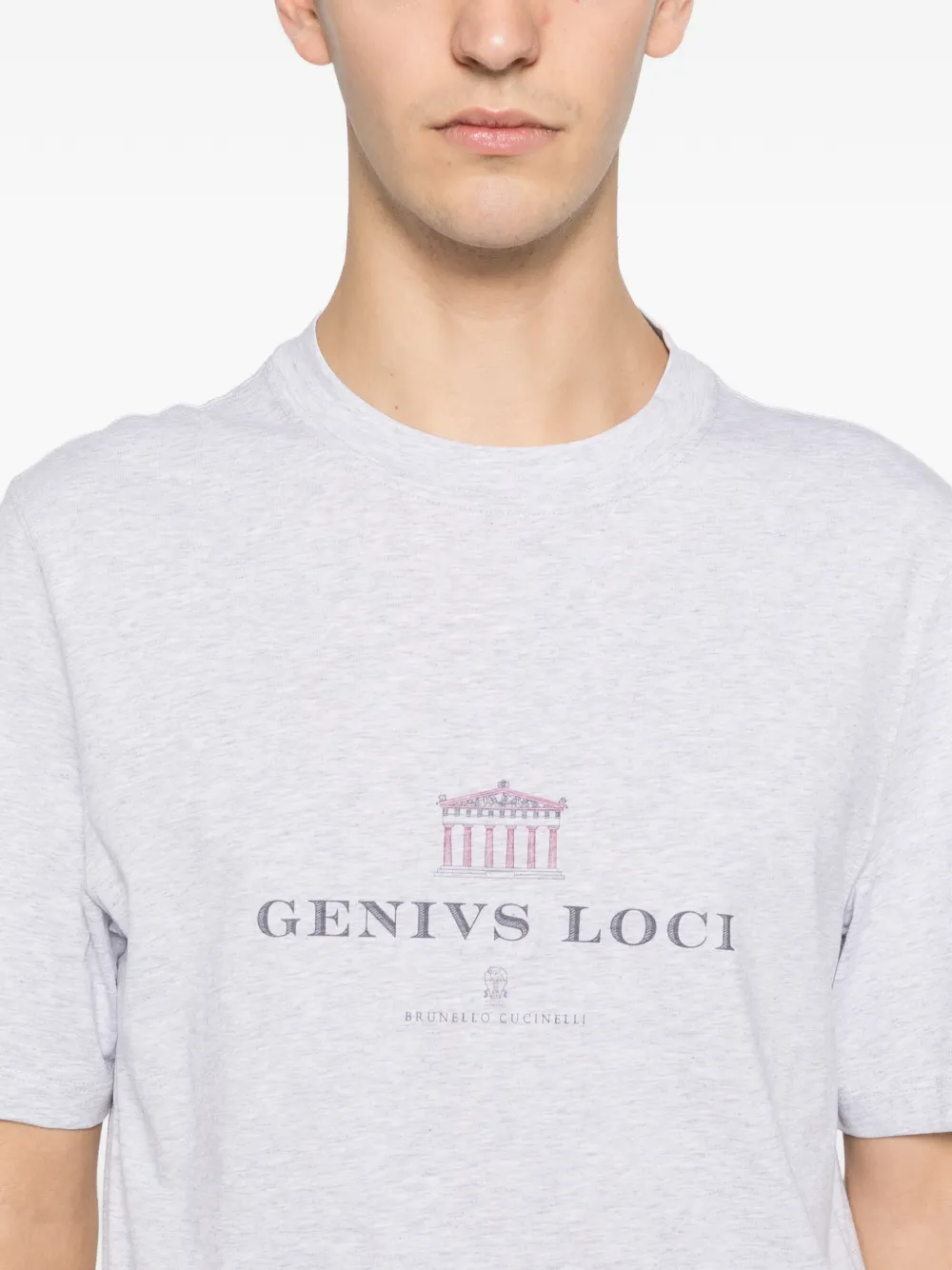 Brunello Cucinelli T-shirt met print Grijs