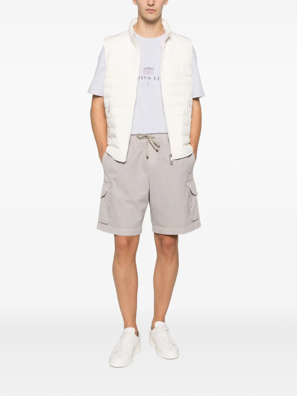 Brunello Cucinelli graphic-print T-shirt - Grijs