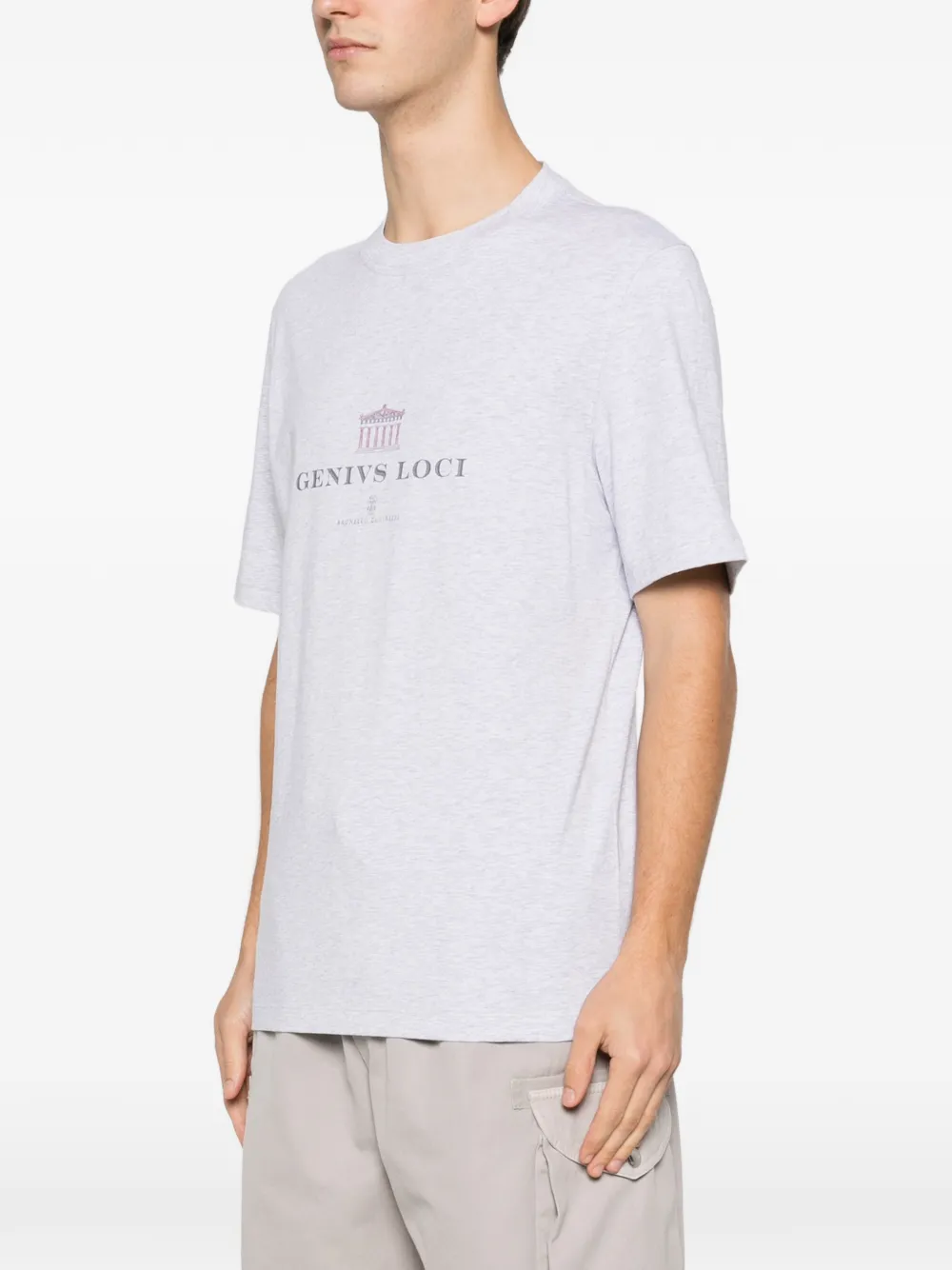 Brunello Cucinelli T-shirt met print Grijs