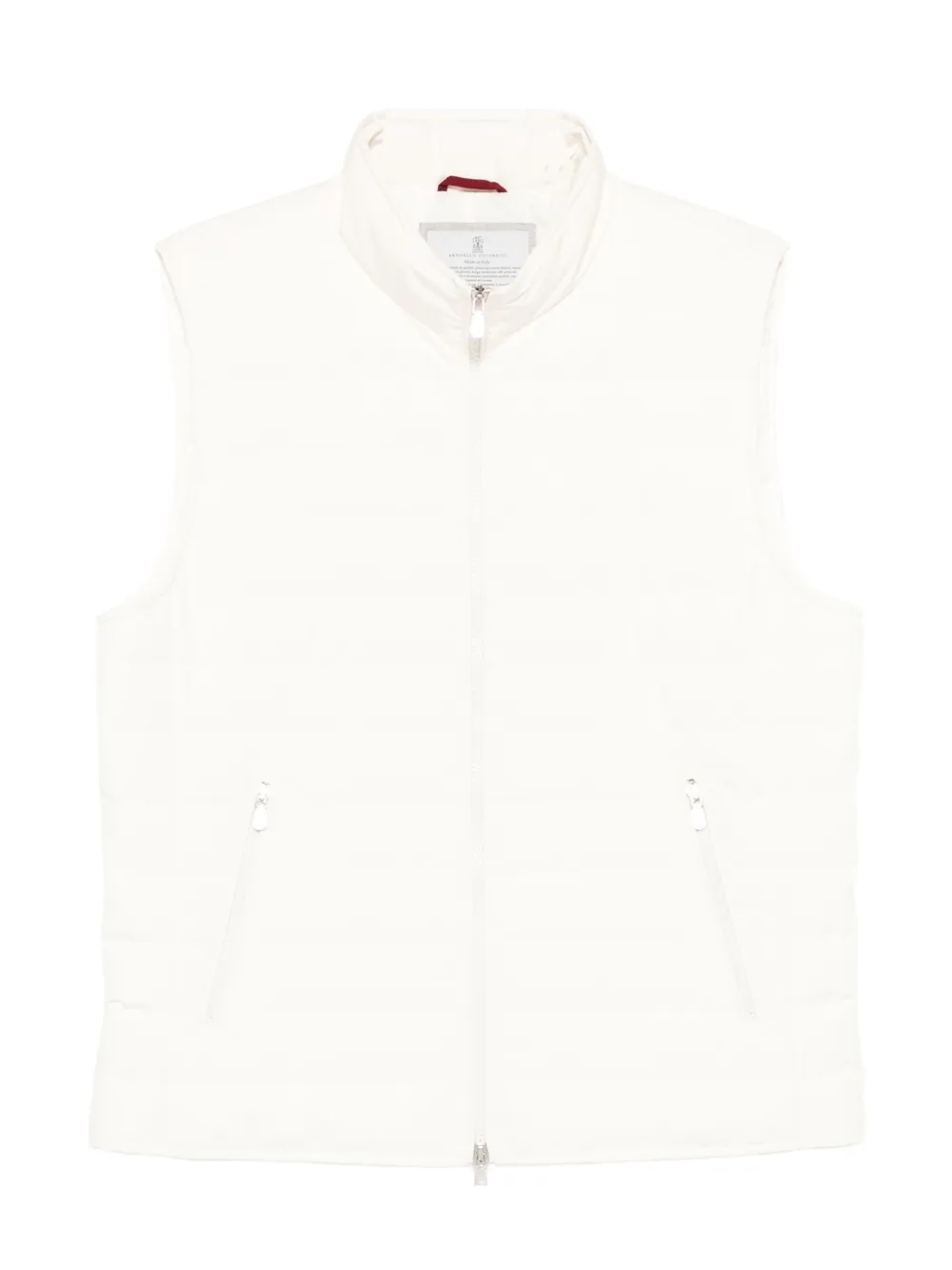 Brunello Cucinelli chaleco con bolsillo y cierre | blanco | Image 1