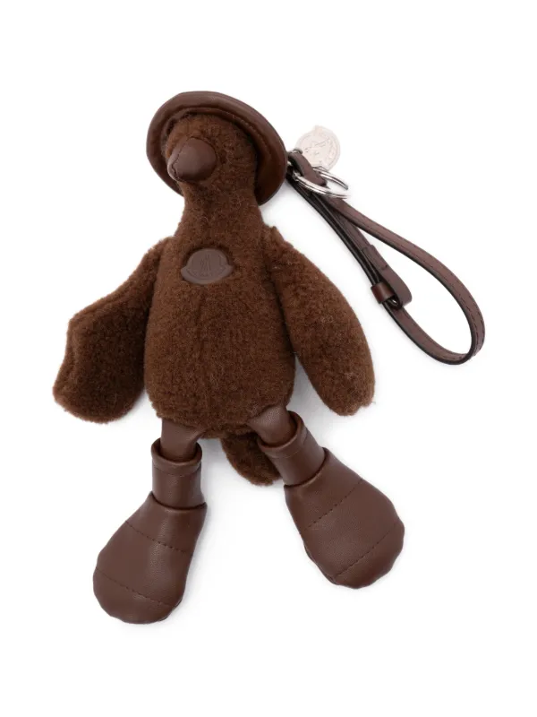 Moncler MonDuck Textured Keyring | Brown | FARFETCH
