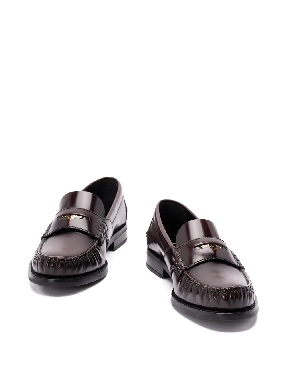 Prada leather loafers - Bruin