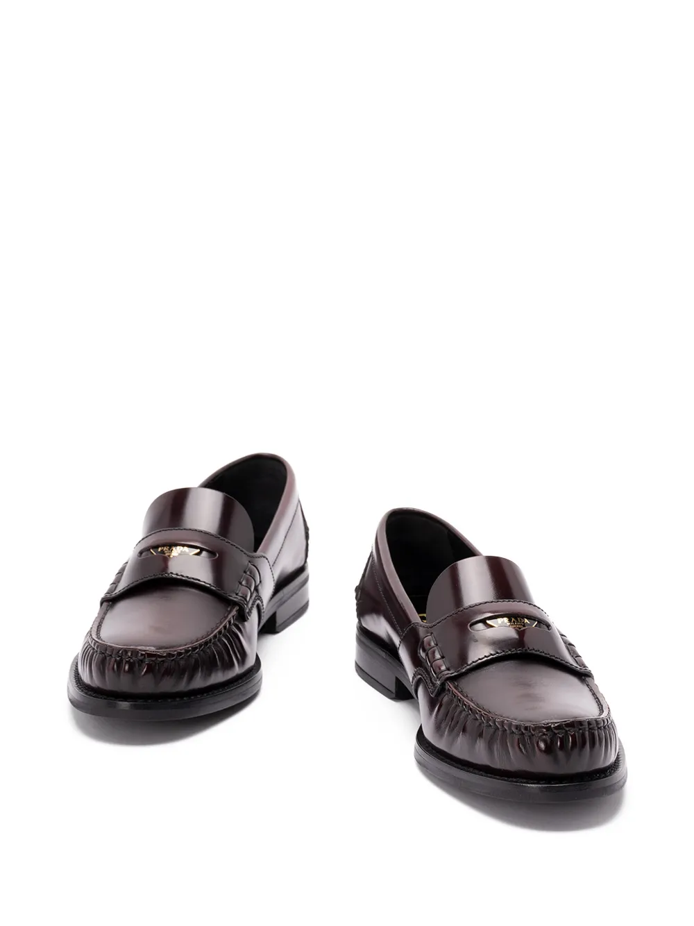  Prada Leather Loafers - Brown 