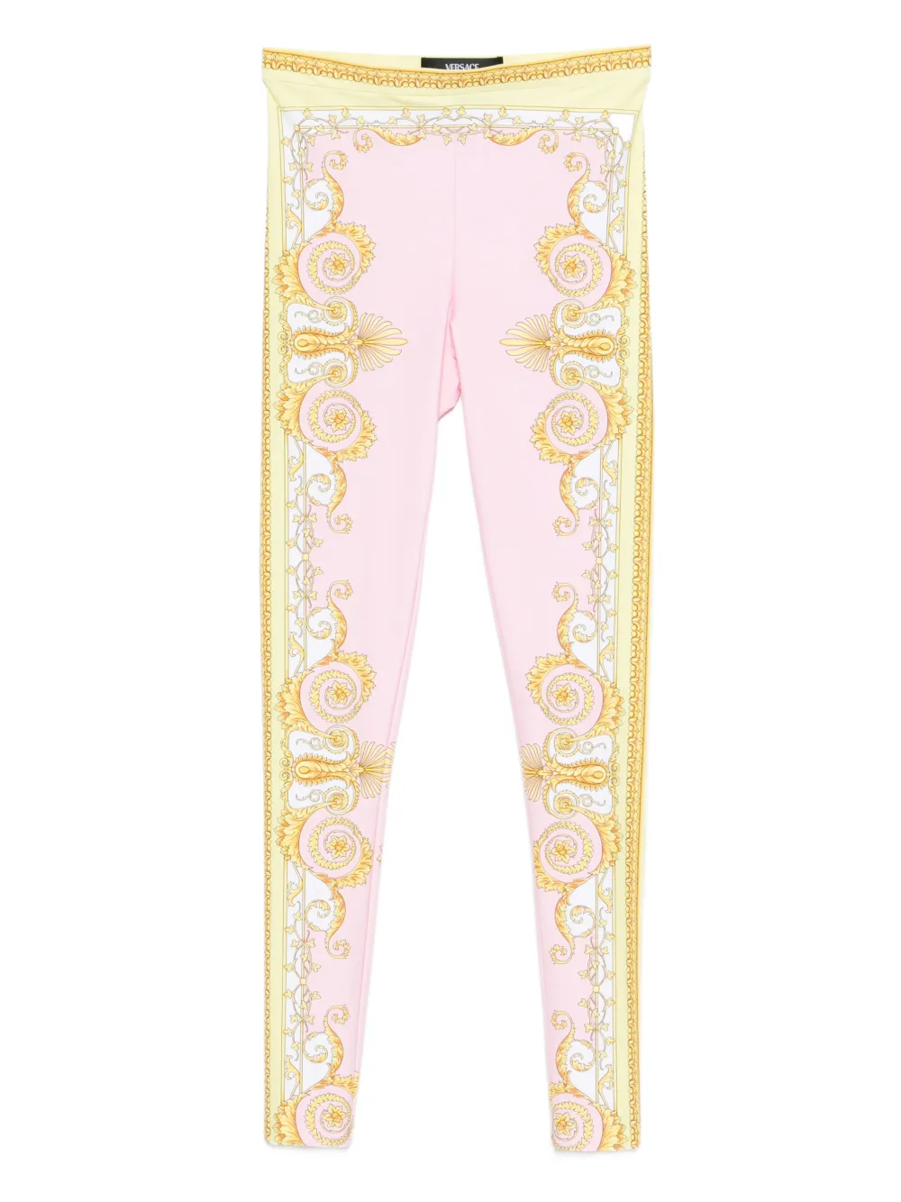 Versace Printed Leggings In Pink