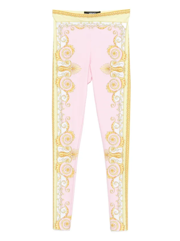 Versace Printed Leggings in Pink