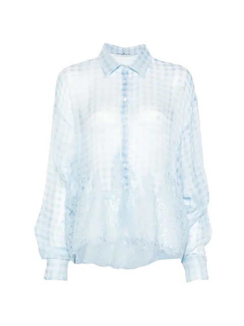 Ermanno Scervino 格纹蕾丝细节衬衫