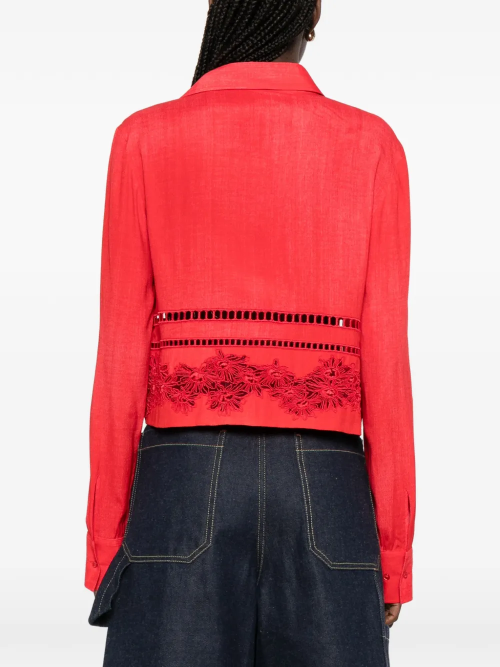 Ermanno Scervino Blouse met kant Rood