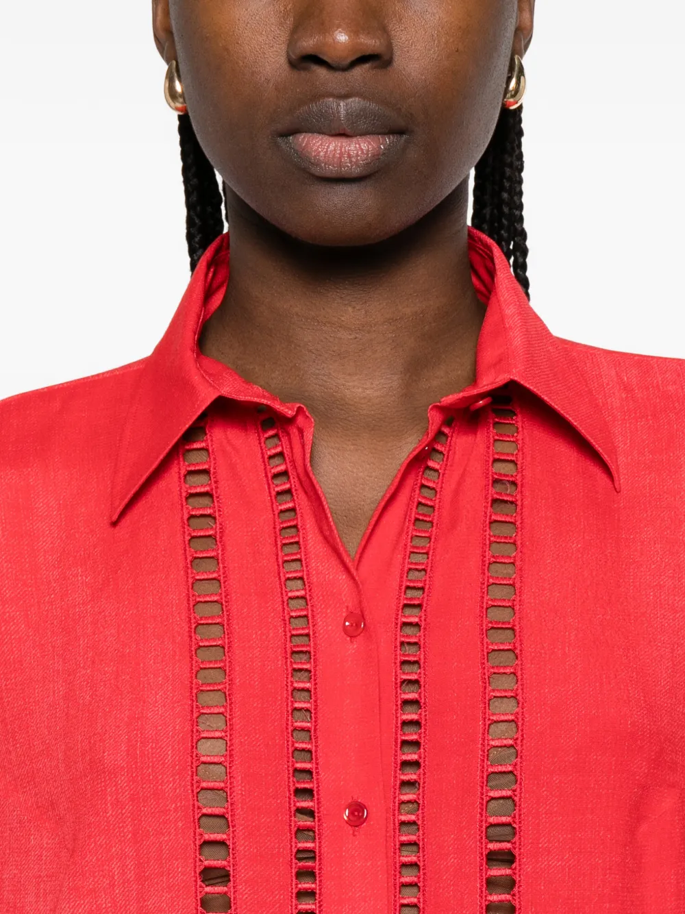 Ermanno Scervino Blouse met kant Rood