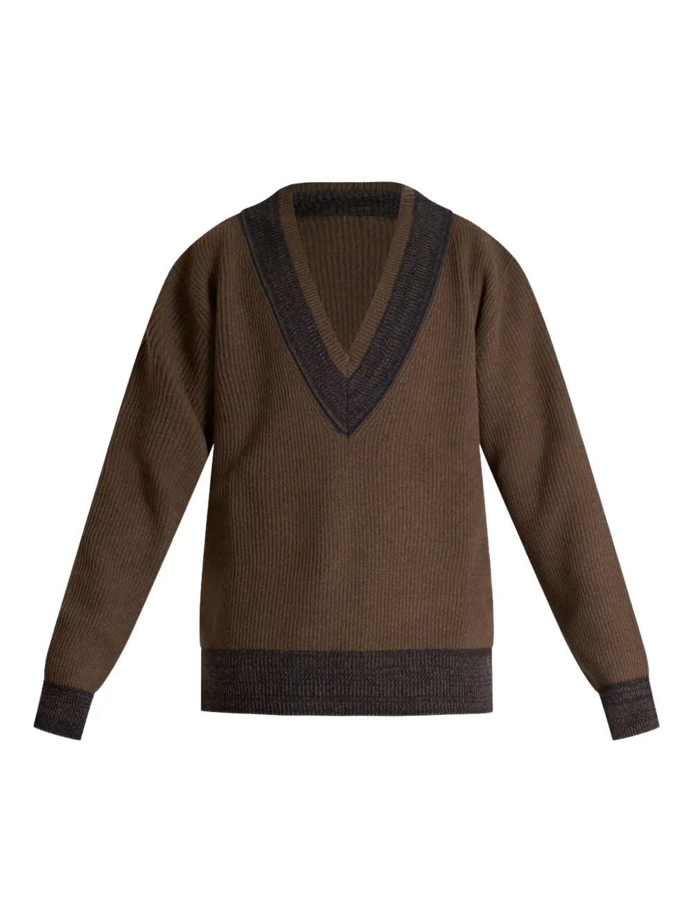 Grifoni V-neck Sweater In Brown