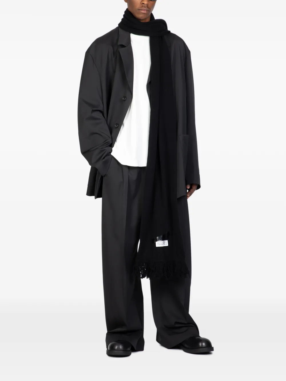 MM6 Maison Margiela elasticated-waistband trousers - Zwart