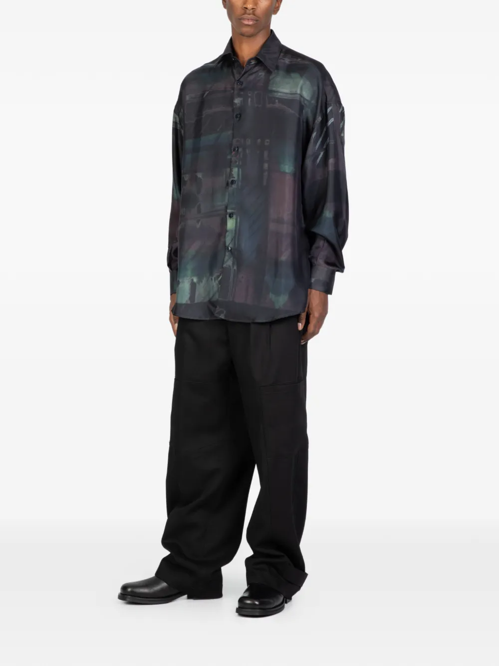 Costumein Dropped Shoulder Shirt - Zwart