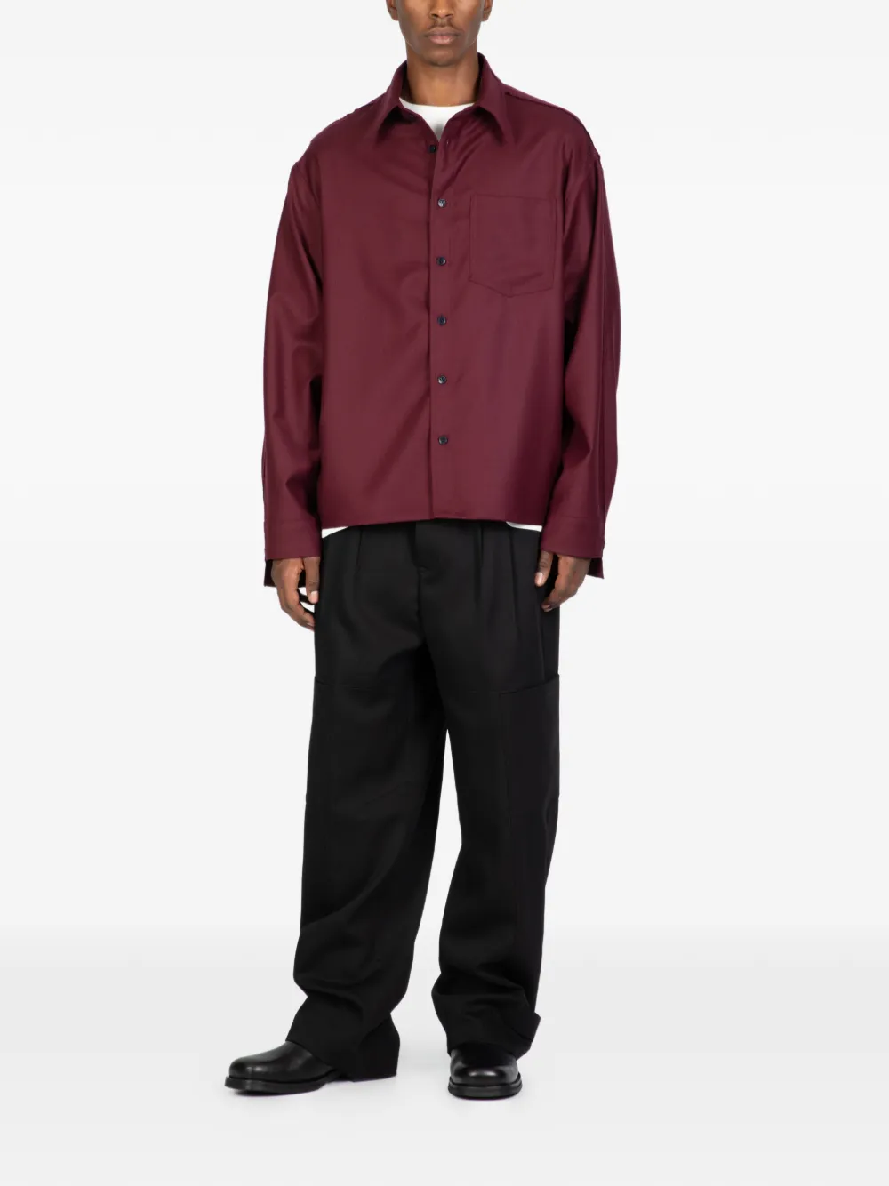 Costumein patch-pocket shirt - Rood