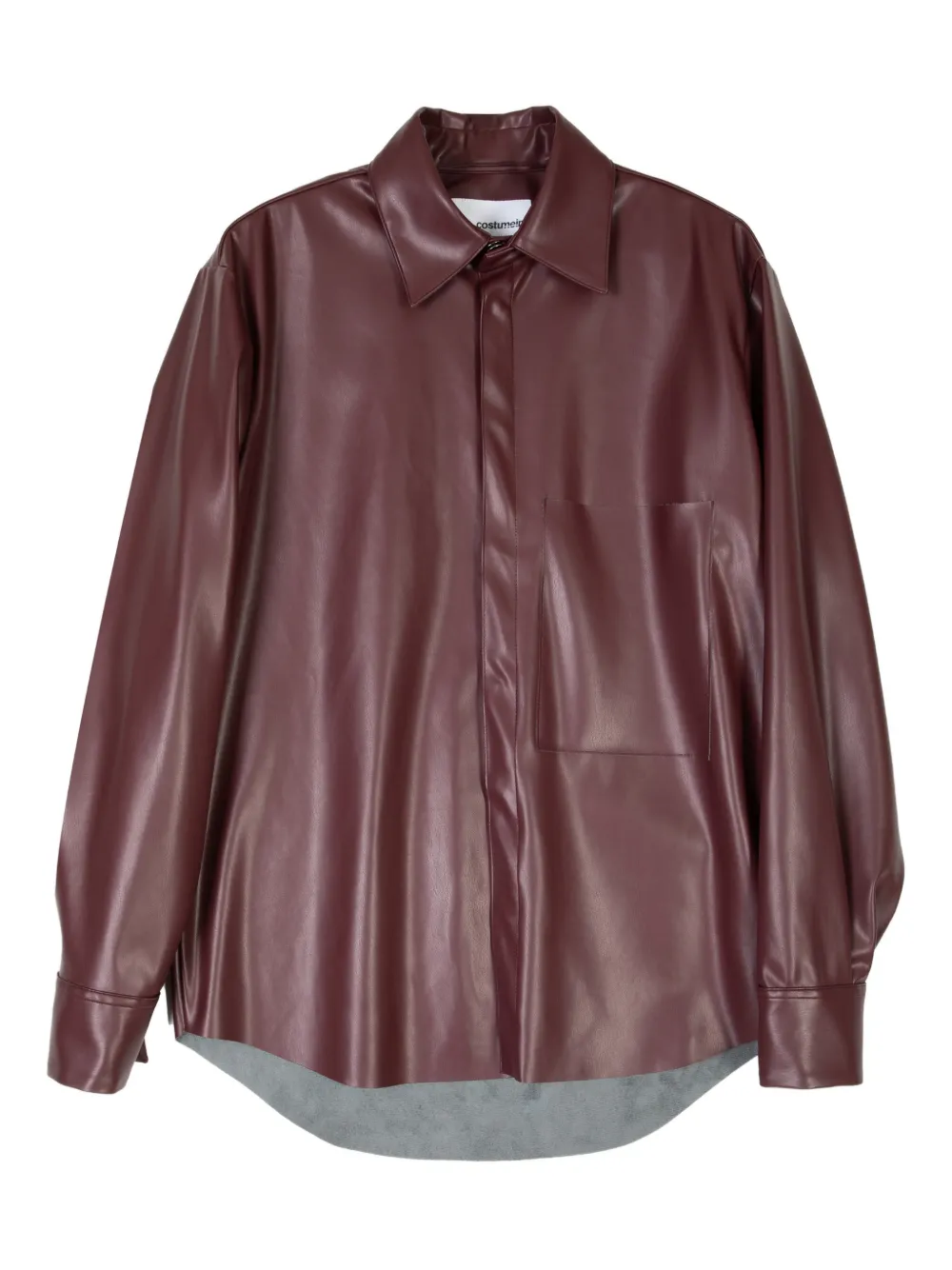 Costumein+chemise+à+poches+multiples+-+Rouge