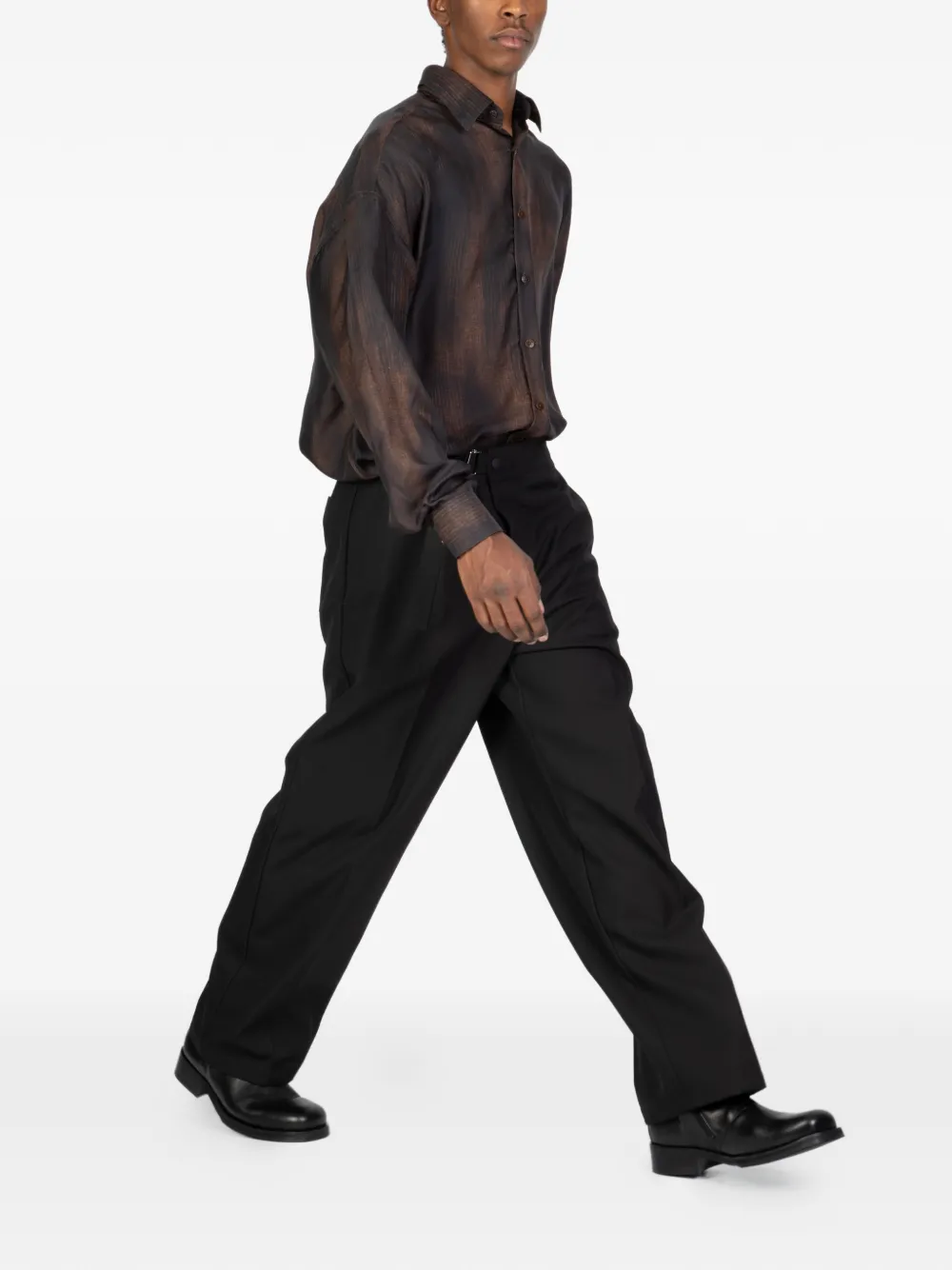 Costumein long-sleeve button-fastening shirt - Bruin