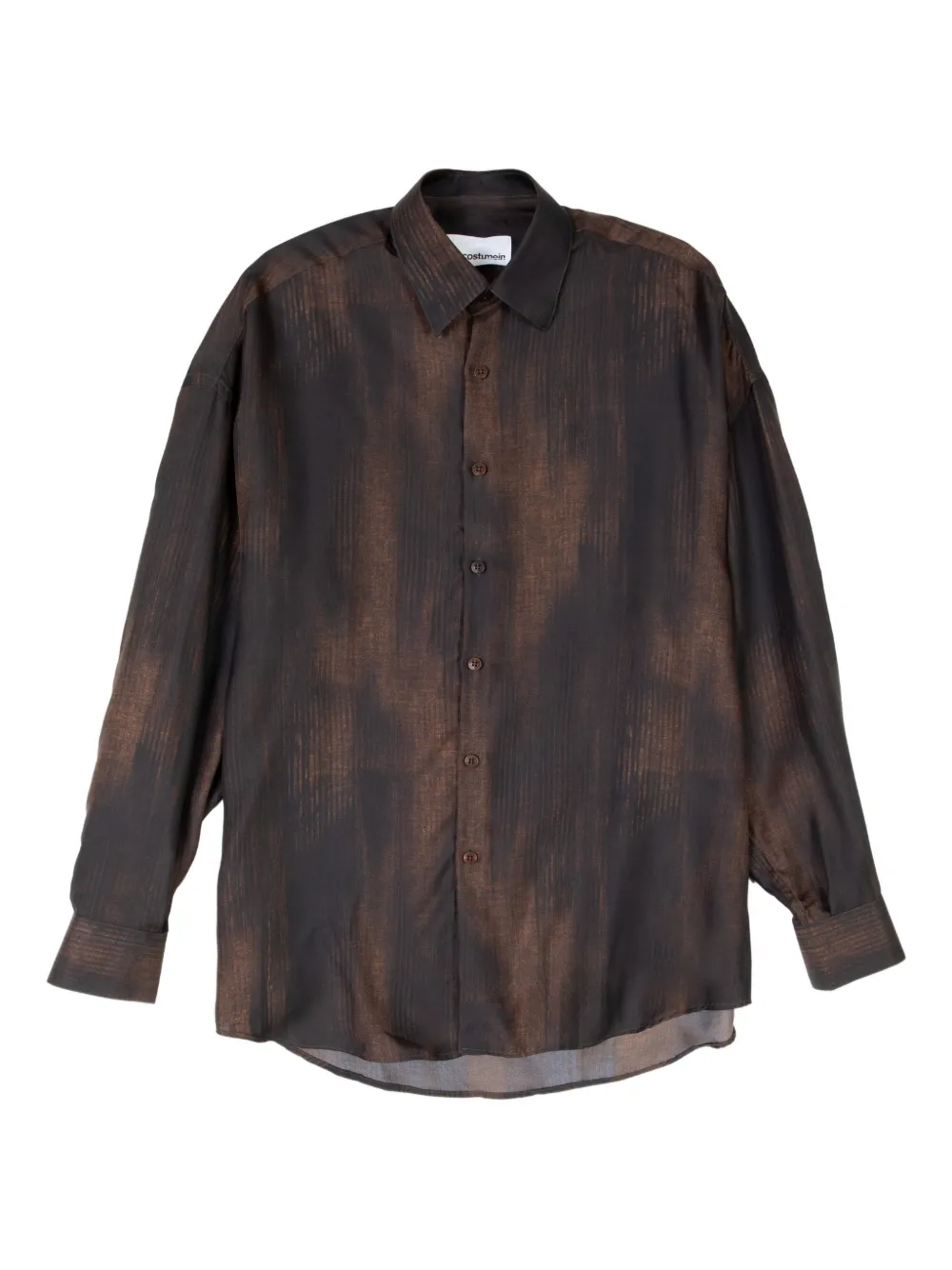 Costumein+chemise+boutonnee+à+manches+longues+-+Marron