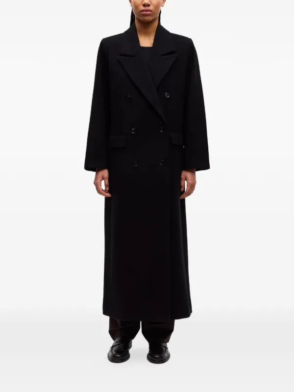 SAMSOE SAMSOE Sajill double-breasted Coat | Black | FARFETCH