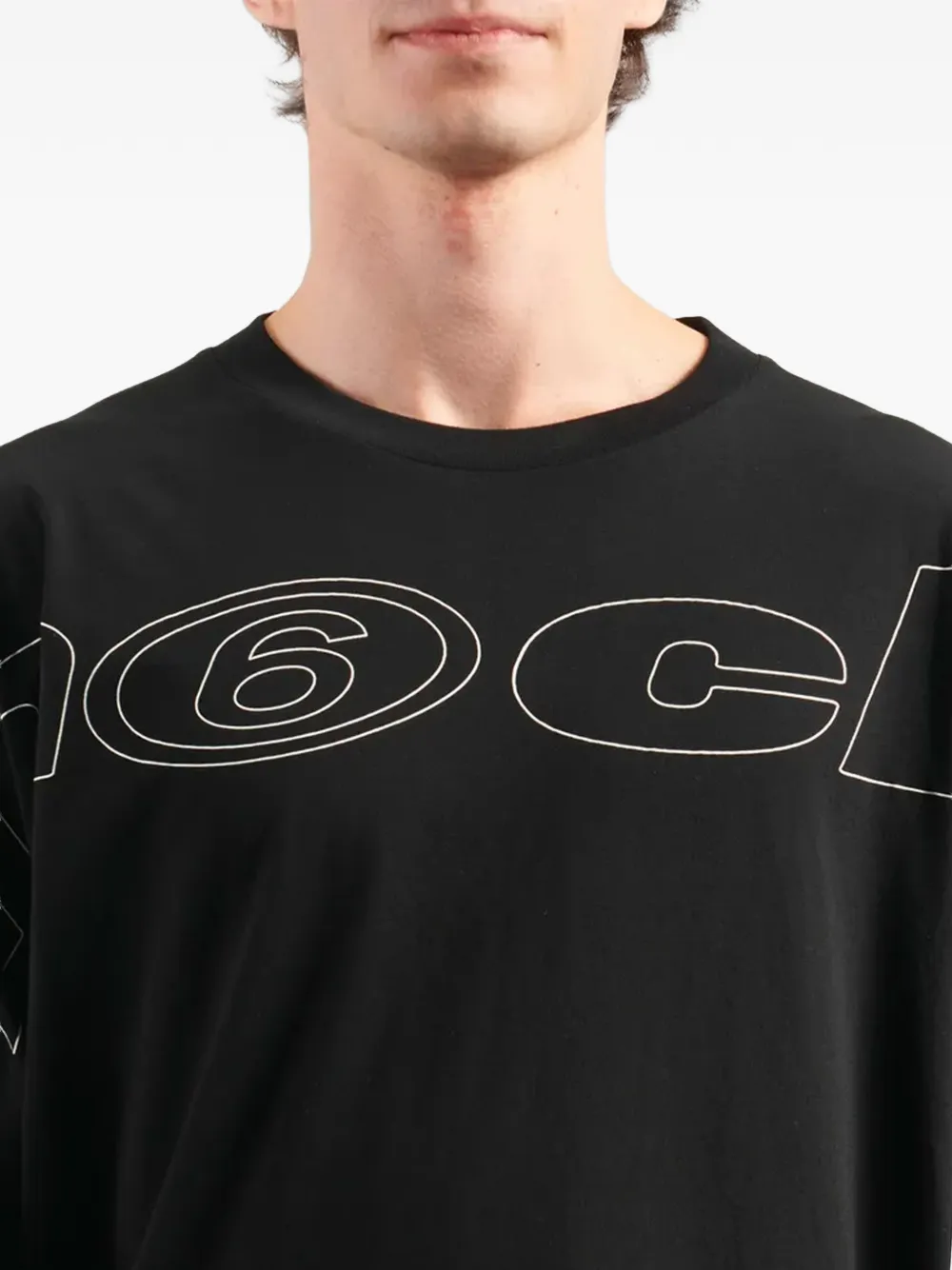 MM6 Maison Margiela T-shirt met lange mouwen en grafische print Zwart
