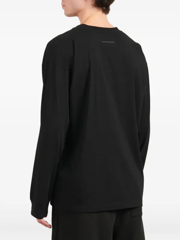 MM6 Maison Margiela Long Sleeve Graphic T-Shirt | Black | FARFETCH