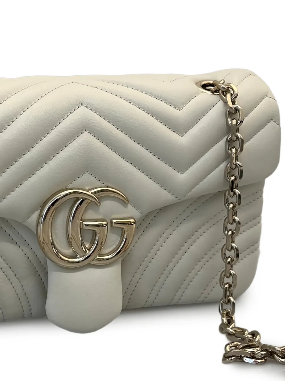Gucci GG Marmont tas met kettingbandje - Wit