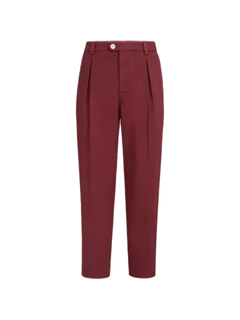 Brunello Cucinelli garment-dyed trousers in American Pima cotton comfort gabardine with tee holder