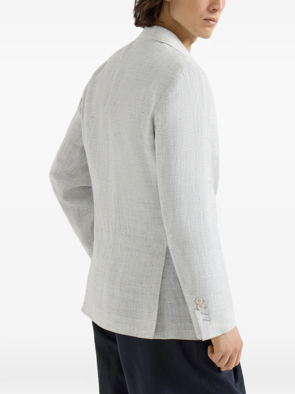 Brunello Cucinelli Linnen blazer met opgestikte zakken Grijs