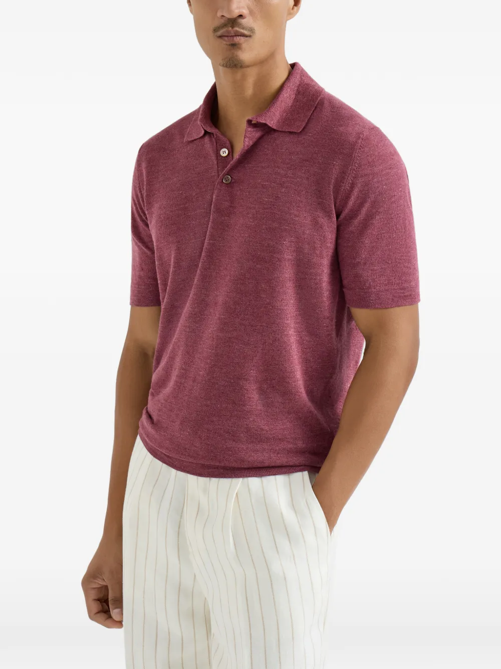  Brunello Cucinelli Short-sleeve Polo Shirt - Red 