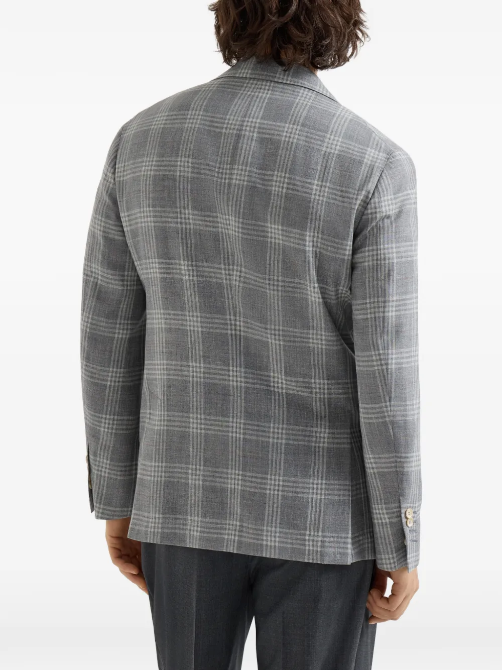 Brunello Cucinelli Blazer met bewerkte revers Grijs