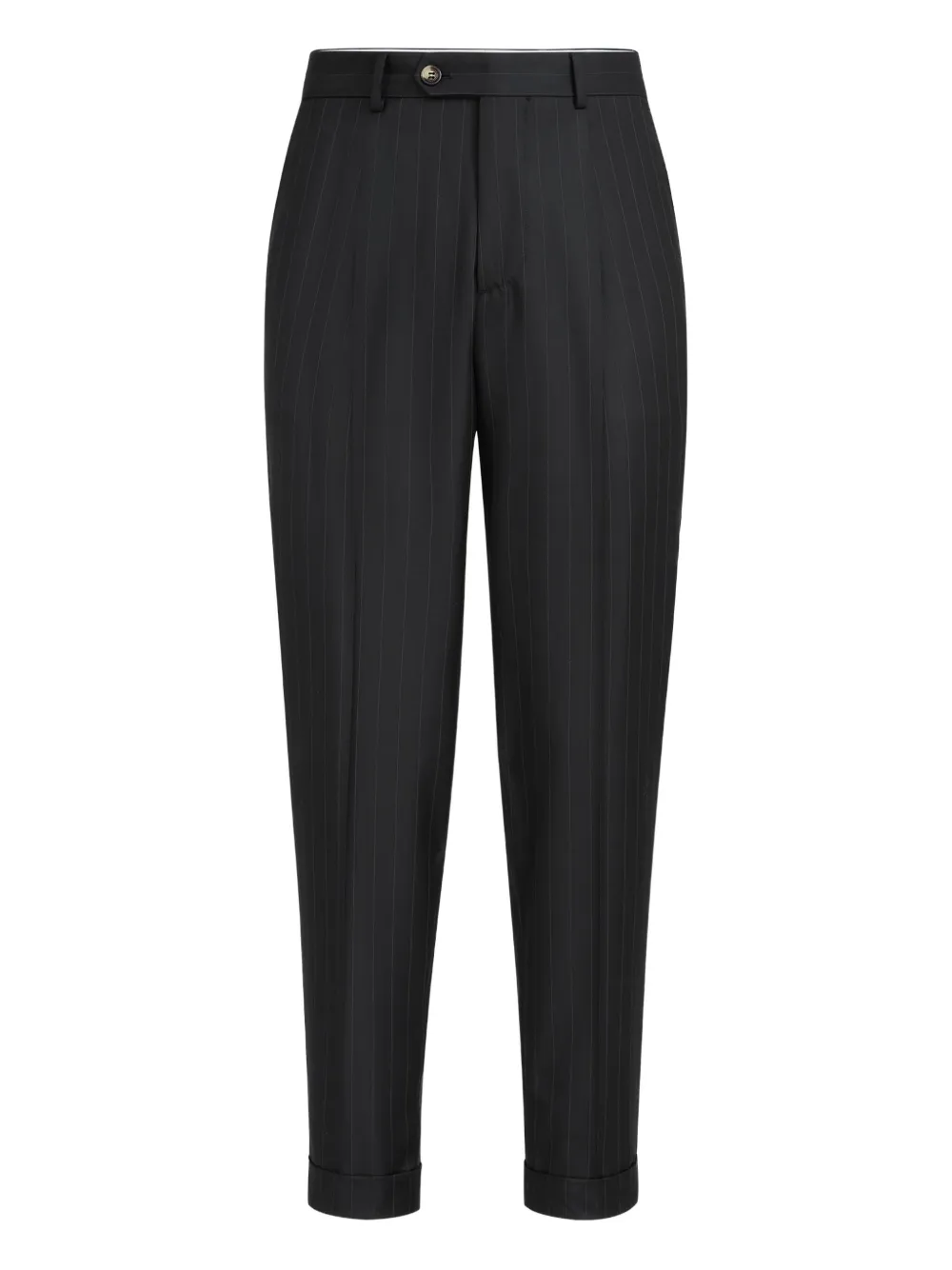 Brunello Cucinelli stripe pleat trousers | Black | Image 1