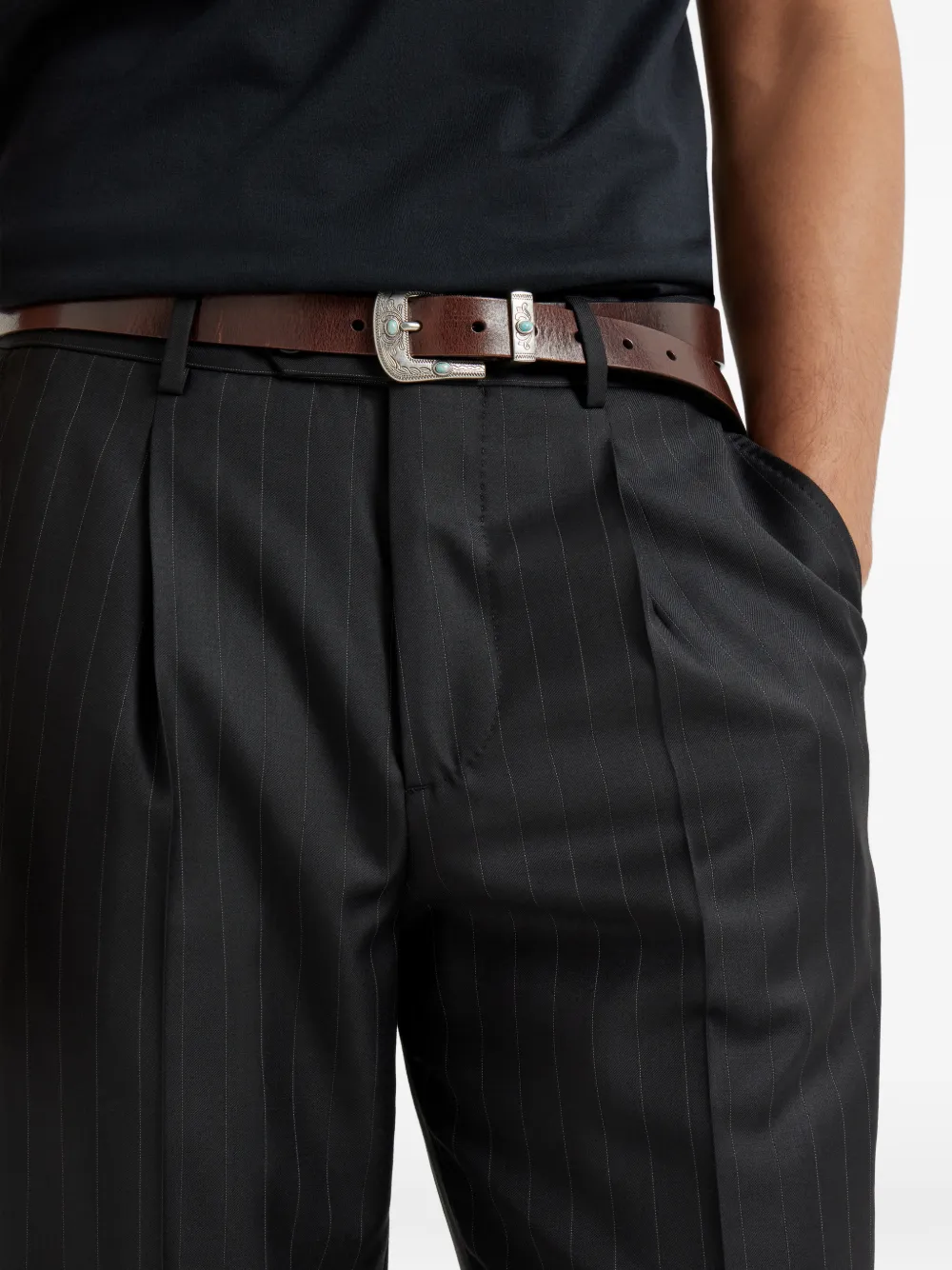 Stripe Pleat Trousers
